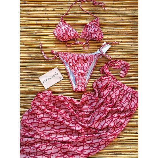 3'lü Pareolu Bikini Set