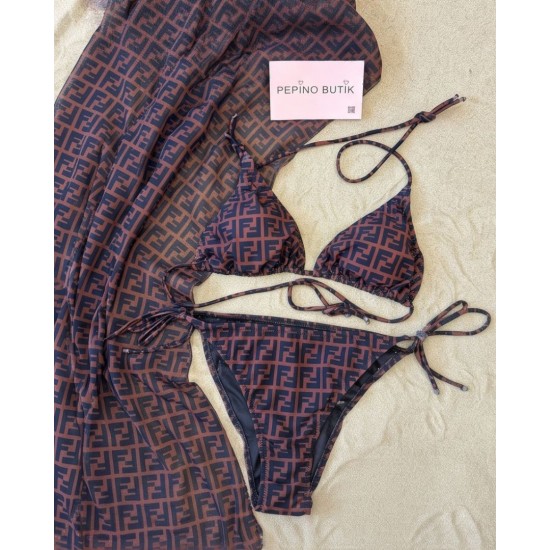 3'lü Pareolu Bikini Set