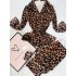Leopar Desen Kadife Pijama Takımı