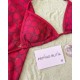 Bordo 3'lü Pareolu Bikini Set Bordo 3'lü Pareolu Bikini Set