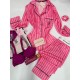 Koyu Pembe Çizgili Pijama Takımı&Vişne Çürüğü Taşlı Sütyen Takımı&Sprey Romantıc