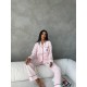 Özel Seri Pembe Çizgili Pamuklu Pijama Takımı