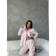 Özel Seri Pembe Çizgili Pamuklu Pijama Takımı