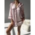 Vs Gömlek Yaka Açık Pembe Çizgili Tunik
