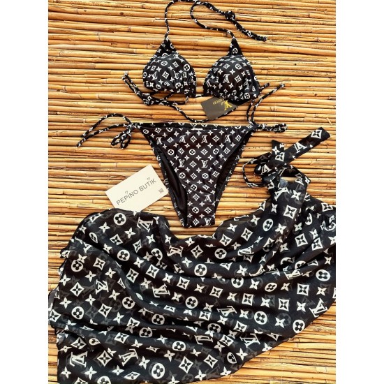 3'lü Pareolu Bikini Set 3'lü Pareolu Bikini Set