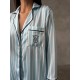 Armani Mavi Çizgili Saten Pijama Takımı Armani Mavi Çizgili Saten Pijama Takımı
