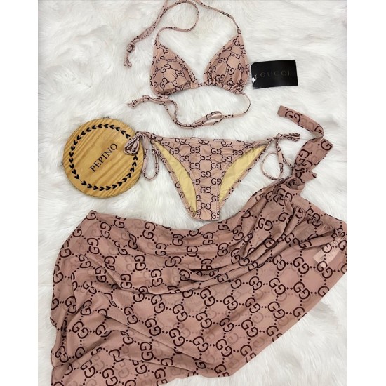3'lü Krem Pareolu Bikini Set 3'lü Krem Pareolu Bikini Set