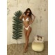 Beyaz Nakışlı Bikini Takım