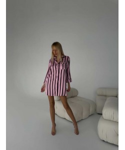 Vs Siyah Pembe İpek Saten Tunik Vs Siyah Pembe İpek Saten Tunik