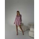 Vs Siyah Pembe İpek Saten Tunik