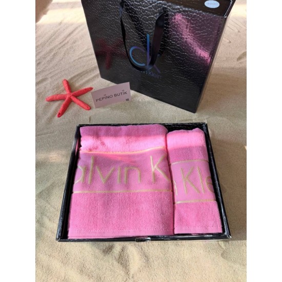 Pembe Bambu İplik Havlu Takım