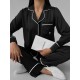 Siyah Armani İpek Saten Pijama Takımı Siyah Armani İpek Saten Pijama Takımı