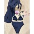 CK 3'lü İthal Siyah Pareolu Bikini Set 