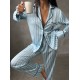 Armani Mavi Çizgili Saten Pijama Takımı Armani Mavi Çizgili Saten Pijama Takımı