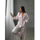 Pembe Çizgili Armani Saten Pijama Takımı