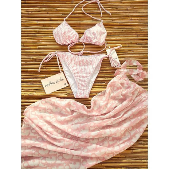 3'lü Pareolu Bikini Set 3'lü Pareolu Bikini Set
