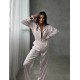 Pembe Çizgili Armani Saten Pijama Takımı Pembe Çizgili Armani Saten Pijama Takımı