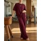 Bordo Eşofman, Crop T-Shirt & Büstiyer Takım