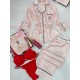 Açık Pembe Çizgili Pijama Takımı& Kırmızı Taşlı Sütyen Takımı&Sprey Romantıc