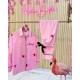 Gömlek Yaka Pembe Çizgili İpek Saten Pijama Takımı Gömlek Yaka Pembe Çizgili İpek Saten Pijama Takımı