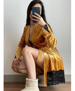 3'lü Kadife Sabahlık Set