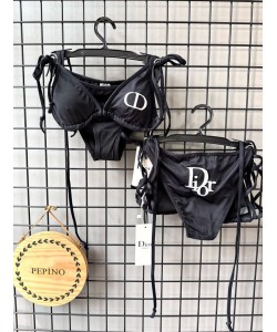 Siyah Nakışlı Bikini Takım 