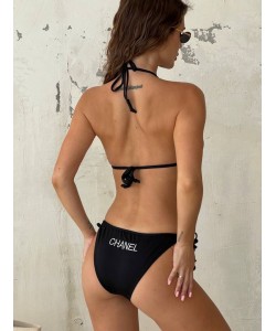 Siyah Nakışlı Bikini Takım 