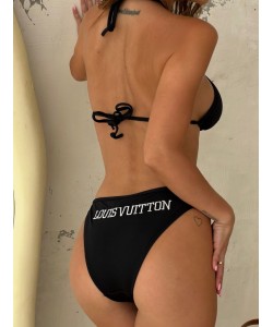 Siyah Nakışlı Bikini Takım 