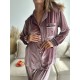 Beyaz Nakışlı İnci Kadife Pijama Takım Beyaz Nakışlı İnci Kadife Pijama Takım