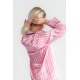 Pembe Çizgili İpek Saten Pijama Takımı Pembe Çizgili İpek Saten Pijama Takımı