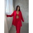 Armani Kırmızı Saten Tunik & Pantolon & Sütyen Set