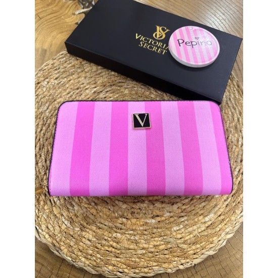 Koyu Pembe Çizgili Cüzdan Koyu Pembe Çizgili Cüzdan