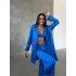 Armani Jakarlı Mavi Saten Tunik & Pantolon & Sütyen Set