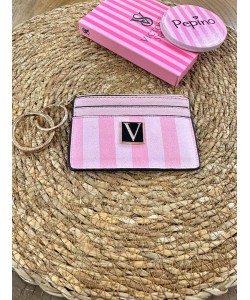 Pembe Çizgili Taşlı Kartlık Pembe Çizgili Taşlı Kartlık