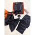 3'Lü Siyah İpek Saten Set 