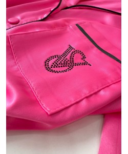 Vs Şeker Pembe Armani İpek Saten Pijama Takımı
