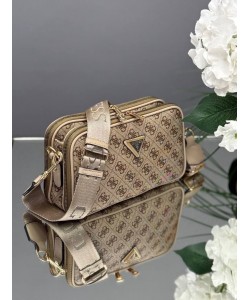 Guess Logolu Bej Ton Çift Fermuarlı Kadın Omuz & Çapraz Çanta Guess Logolu Bej Ton Çift Fermuarlı Kadın Omuz & Çapraz Çanta